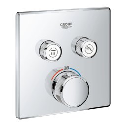 Baterie dus cu 2 iesiri, Grohe Smartcontrol, parte aparenta, patrat, cu termostat-29124000