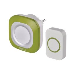 Sonerie fără fir pentru priză 230V + 1xCR2032 IP44 verde