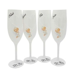 Set 4 pahare pentru parinti si nasi botez, model deosebit - FEIS205012
