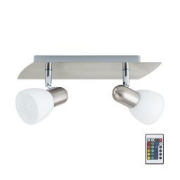 Spot LED RGB dimabil ENEA-C 2xE14/4W/230V Eglo 35374 + telecomandă