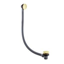 Sistem scurgere cada, cu preaplin, ventil tip clic clac, sistem antimiros, brushed Gold - auriu periat