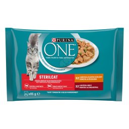 Purina ONE Sterilcat cu pui și vită 4 x 85 g