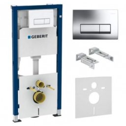 Set rezervor incastrat Geberit Duofix Delta cu set fixare si clapeta Delta 51 crom