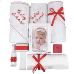 Trusou botez cu rama foto personalizata, rosu2- ILIF205061