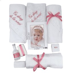 Trusou botez cu rama foto personalizata, roz - ILIF205060