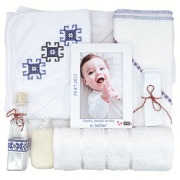 Trusou botez cu rama foto personalizata, traditional albastru - ILIF205065