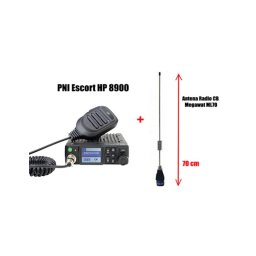 Statie Radio CB PNI Escort HP 8900 Auto Squelch 12V – 24V + Antena Radio CB ML70 + Talpa Magnetica 145PL