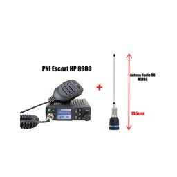 Statie Radio CB PNI Escort HP 8900 Auto Squelch 12V – 24V + Antena Radio CB ML160 145cm + Talpa Magnetica 145PL