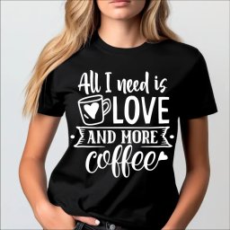 Tricou personalizat All I need is Love and More Coffee - Dama