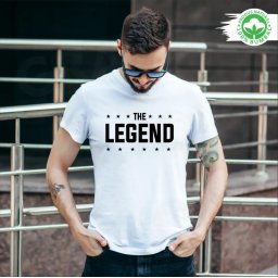 Tricou alb personalizat: The Legend (barbat)