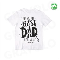 Tricou alb personalizat: You are the best dad in the world (barbat)