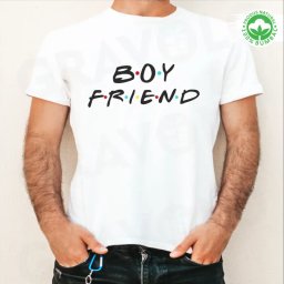 Tricou alb personalizat: Boy Friend (barbat)