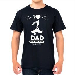 Tricou negru personalizat: I love Dad! Best dad ever! (barbat)