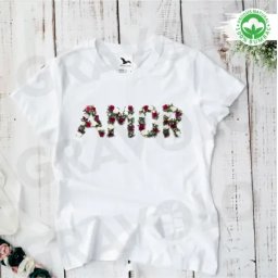 Tricou alb personalizat: AMOR floral (dama)