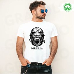 Tricou alb personalizat: Gorrilla warfare
