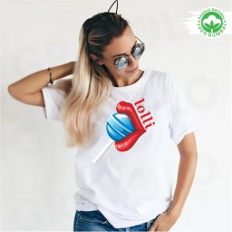 Tricou alb personalizat: lollipop