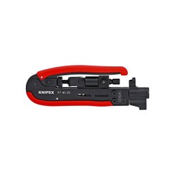 Cleste sertizare prin compresie KNIPEX pentru mufe F, BNC si RCA pe cablu coaxial, instalatii TV, SAT si CCTV, 175 mm, fabricat in Germania 97 40 20 SB