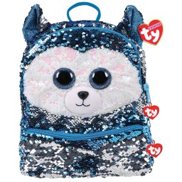 Rucsac cu paiete reversibile TY, catelusul Slush Husky, 2 compartimente, 33 cm