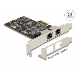 PCI Express cu 2 x 2.5 Gigabit LAN RJ45 Intel i225V, Delock 89392