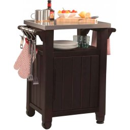 Masa cu spatiu depozitare si blat de lucru Inox pentru gratar Unity Storage Buffet, Keter