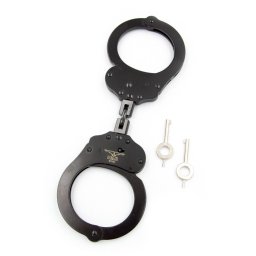 Mister B Cuff Double Lock with Hoop Black