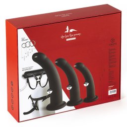 Kiotos Harness with Dildos Set Black S/M/L