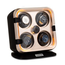 Klarstein Clover Watch winder, suport pentru 4 ceasuri, 3 rotații, 4 viteze LED (WW1-CloverMetallic)