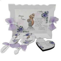 Set pentru gatit mireasa & cutiuta verighete, tema mov - DSPH205002