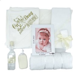 Trusou botez fetita, cu rama foto personalizata, Ingerasi - ILIF205075