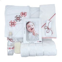 Trusou botez cu rama foto personalizata, traditional rosu - ILIF205074