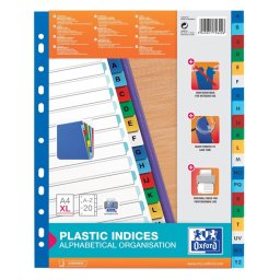 Index plastic color A-Z A4 XL 120 microni Oxford