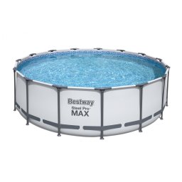 Piscina supraterana rotunda cu cadru metalic - Bestway Steel Pro MAX, 4.57m x 1.22m cod 56438