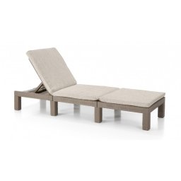 Sezlong de gradina, material polipropilena, uz rezidential si comercial, spatar ajustabil, culoare cappuccino, cu perne, Keter, model Daytona Deluxe, dimensiuni 195 x 65 x 25.5 cm