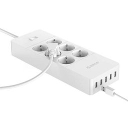 Priza multipla ORICO 4000 W 6 prize AC + 5 încărcător USB, (alb)