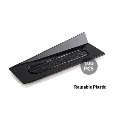 Baza Plastic Prezentare Monoportii, Model Dreptunghi Negru, 14 x 4 cm, Set 100 Buc
