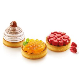 Set Tarte O8 cm Honore, 8 Rame Microforate + Forma Silicon 8 cavitati