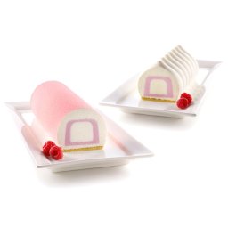 Forma Silicon pentru Chec si Rulada Insertie 3D 20 x 3.5 x H 3 cm 22 x 5 x H 4 cm, 190 + 400 ml