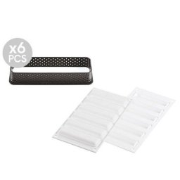 Set Tarte 12 x 3.5 cm, 6 Rame Microforate + Forma Silicon 6 cavitati