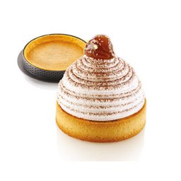 Set Tarte O 8 cm Montblanc, 6 Rame Microforate + Forma Silicon 6 Cavitati