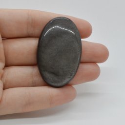 Cabochon Obsidian Silver 46x29x6mm C32