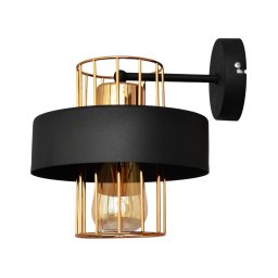 Lampă de perete VOLTA 1xE27/15W/230V 23 cm neagră/aurie