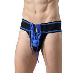 MOB Fetish Football Jockstrap Blue XL