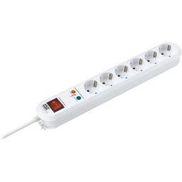 Prelungitor cu protectie la supratensiune Bachmann SMART, 6 prize, protectie copii, intrerupator, 1.5 m