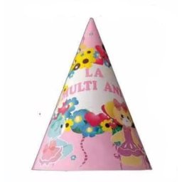 Set 8 coifuri roz cu flori si ursuleti 13. 5 x 21 cm