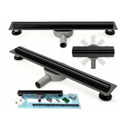 Set rigola pentru dus plus capac 50 cm Rea Neo Slim Pro negru