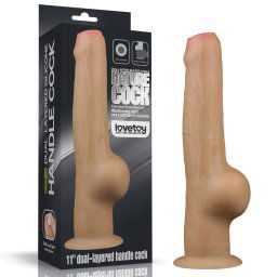 LoveToy Dual Layered Handle Cock 11" Flesh