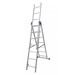 Scara aluminiu, 3 tronsoane, 7 trepte, max 150 kg, 4.23 m, Drabest