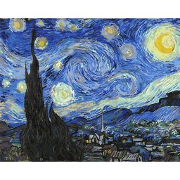 Set pictura pe numere, cu sasiu, Noapte instelata - Van Gogh, 50x65 cm