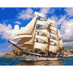 Set pictura pe numere, cu sasiu, Toate panzele sus, 40x50 cm