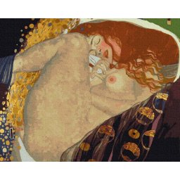 Set pictura pe numere, cu sasiu, Danae - Klimt, 40x50 cm
